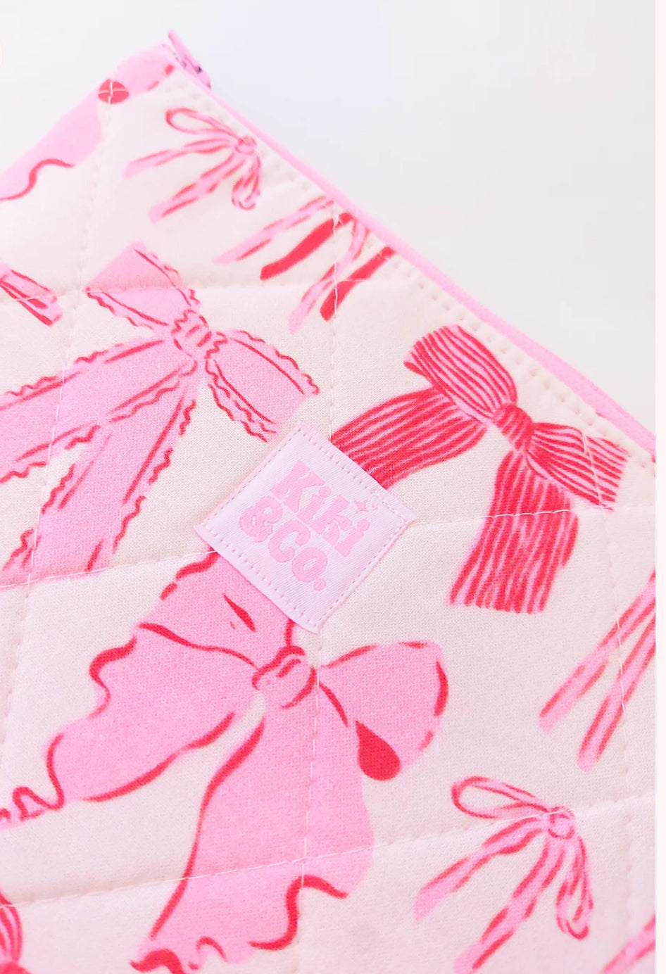 Quilted eReader Sleeve - Pink/Red Bows